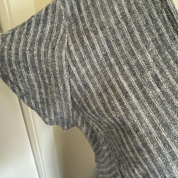 Banana Republic Blue/White Stripe Linen Blend Casual Nautical Summer Dress-Sz-6 - Picture 5 of 16
